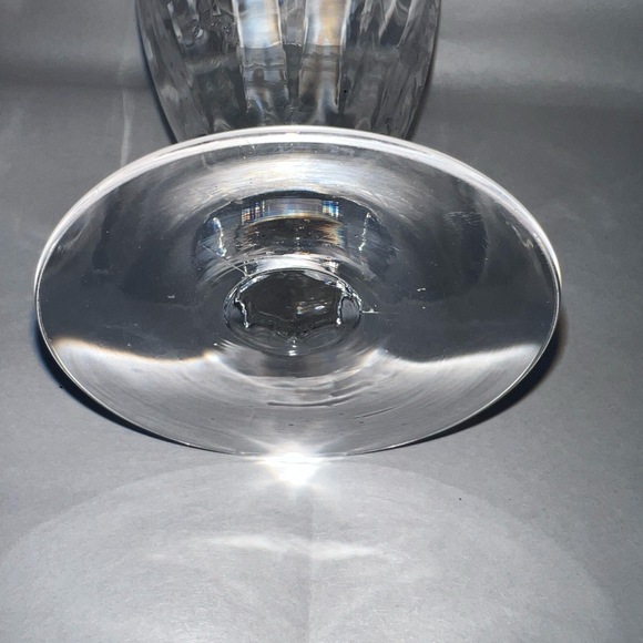 Glass Footed Clear Intricate Floral Etched Tumbler Vintage Elegant Wine Water - Picture 8 of 8